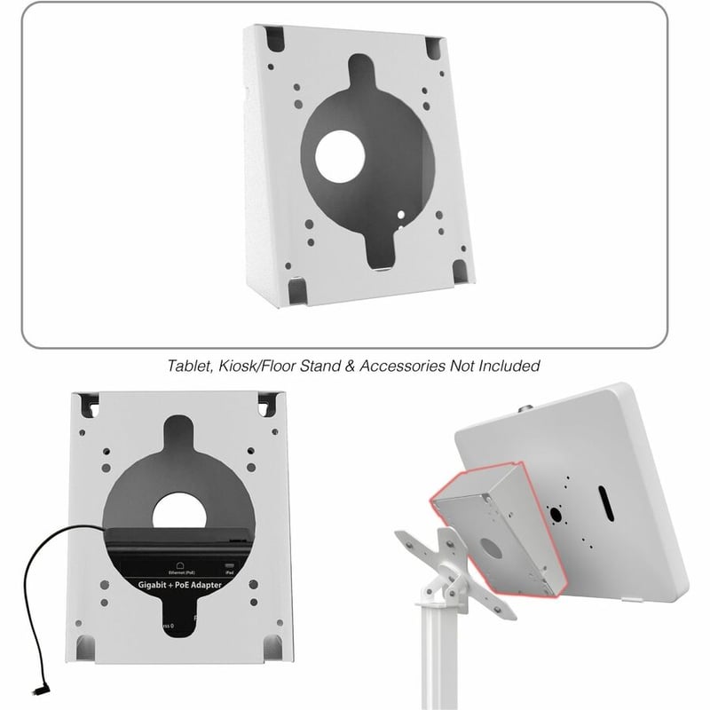 CTA Digital Premium Double VESA Wedge and Outlet / PoE Cover for Tablets (White) - Thumbnail 5