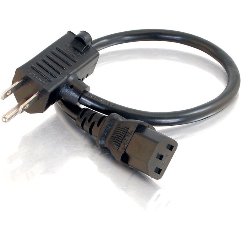C2G 3ft 16 AWG Universal Power Cord With Extra Outlet - Thumbnail 3