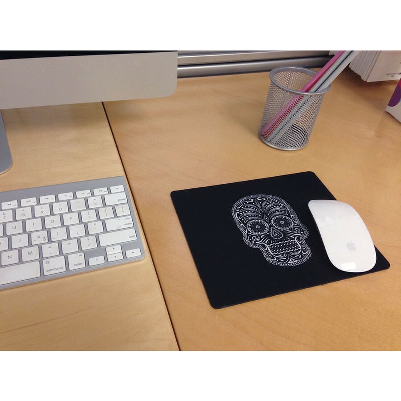 OTM Hipster Prints Black Mouse Pad, Mr. Sugarbones - Thumbnail 2