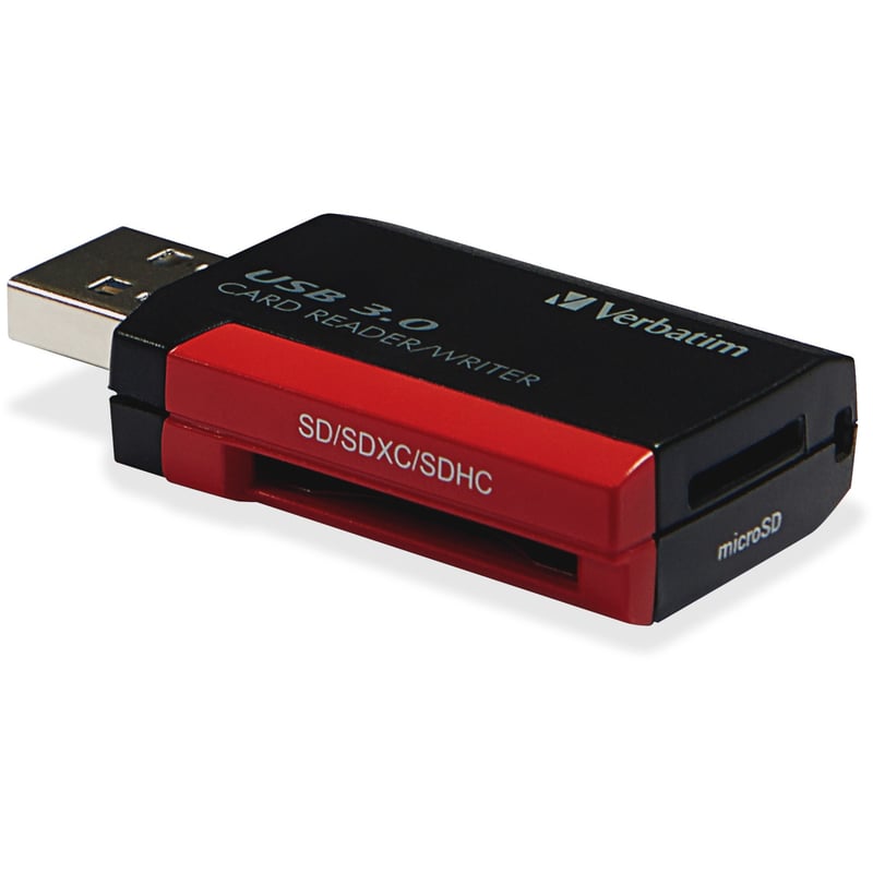 Verbatim Pocket Card Reader, USB 3.0 - Black - Thumbnail 1