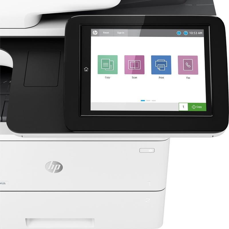HP LaserJet Enterprise M528 M528f Laser Multifunction Printer-Monochrome-Copier/Fax/Scanner-52 ppm Mono Print-1200x1200 dpi Print-Automatic Duplex Print-150000 Pages-650 sheets Input-Color Flatbed Scanner-600 dpi Optical Scan-Appl - Thumbnail 2