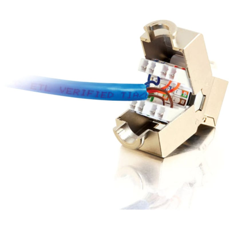 C2G 180 Degree Cat6 RJ45 UTP Shielded Keystone Jack - Silver - Thumbnail 3