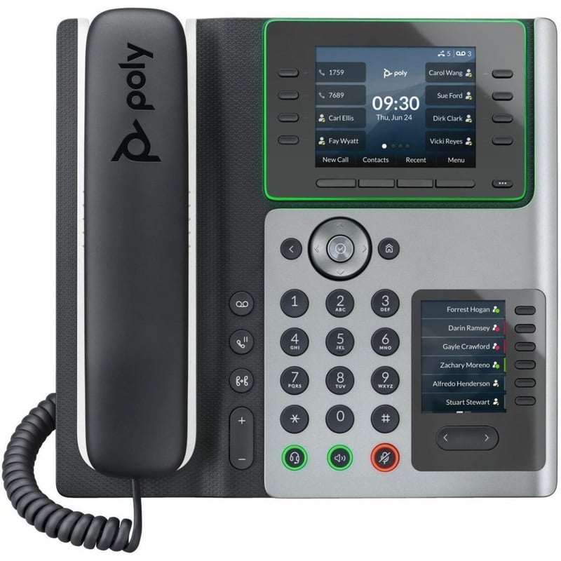 Poly Edge E400 IP Phone - Corded - Corded - Desktop - TAA Compliant - Thumbnail 1