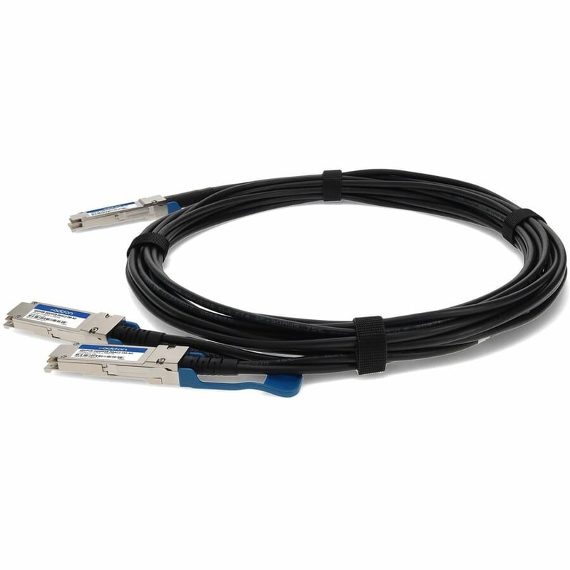 AddOn MSA and TAA 100GBase-CU QSFP28 to 2xQSFP28 Direct Attach Cable (Passive Twinax, 2.5m) - Thumbnail 2
