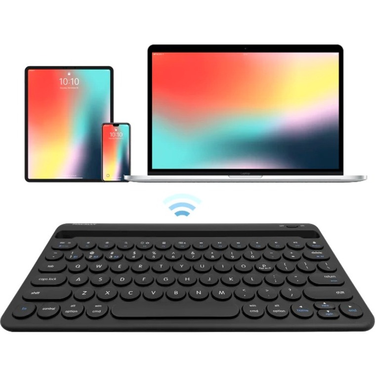 Macally Rechargeable iPad Bluetooth Compact Keyboard Quick Switch 3 Devices - Thumbnail 3