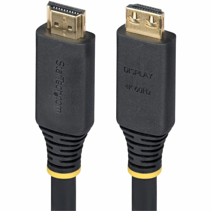 StarTech 10m (33ft) Active High Speed HDMI Cable with Gripping Connectors, 4K 60Hz/1440p 144Hz, 18Gbps, HDMI Cord, TPE Jacket - Thumbnail 1
