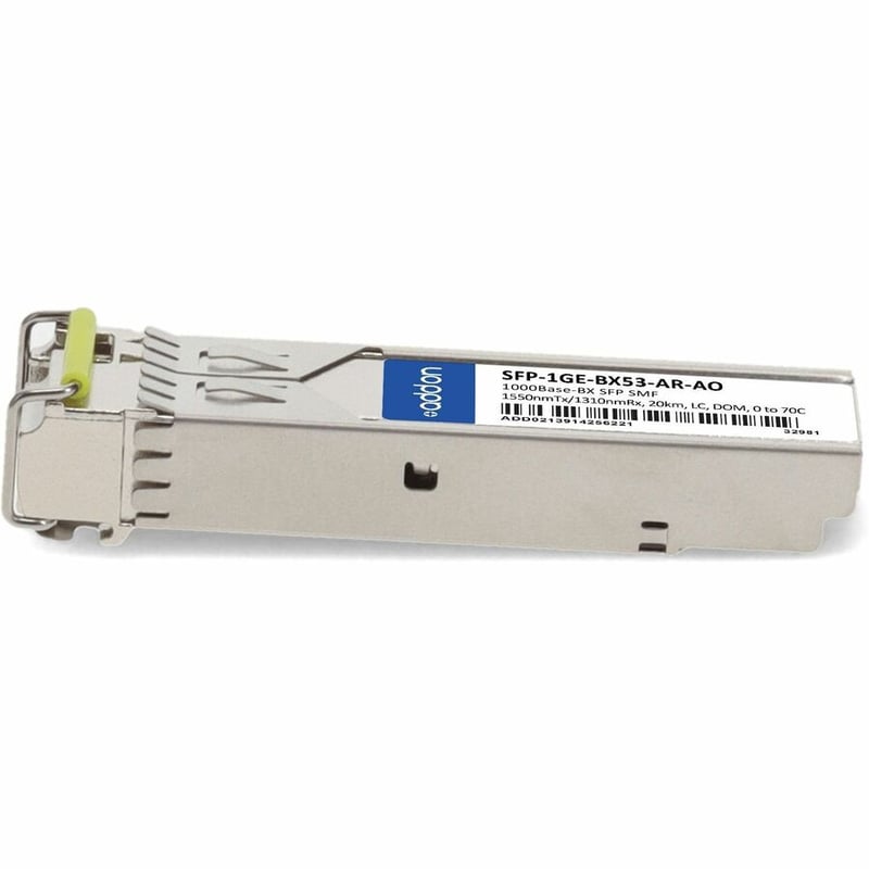 AddOn Arista Networks® SFP-1GE-BX53-AR Compatible TAA 1000Base-BX SFP Transceiver (SMF, 1550nmTx/1310nmRx, 20km, LC, DOM) - Thumbnail 2
