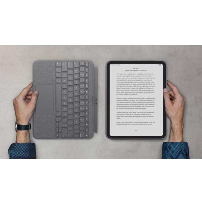 Logitech Combo Touch Keyboard/Cover Case (Folio) for 10.9" Apple, Logitech iPad (10th Generation) Tablet - Oxford Gray - Thumbnail 2
