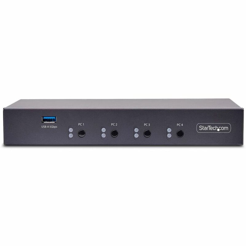 StarTech.com 4-Port KM Switch with Mouse Roaming, USB 3.0 Keyboard/Mouse Switcher for 4 Computers, 3.5mm and USB Audio, TAA Compliant