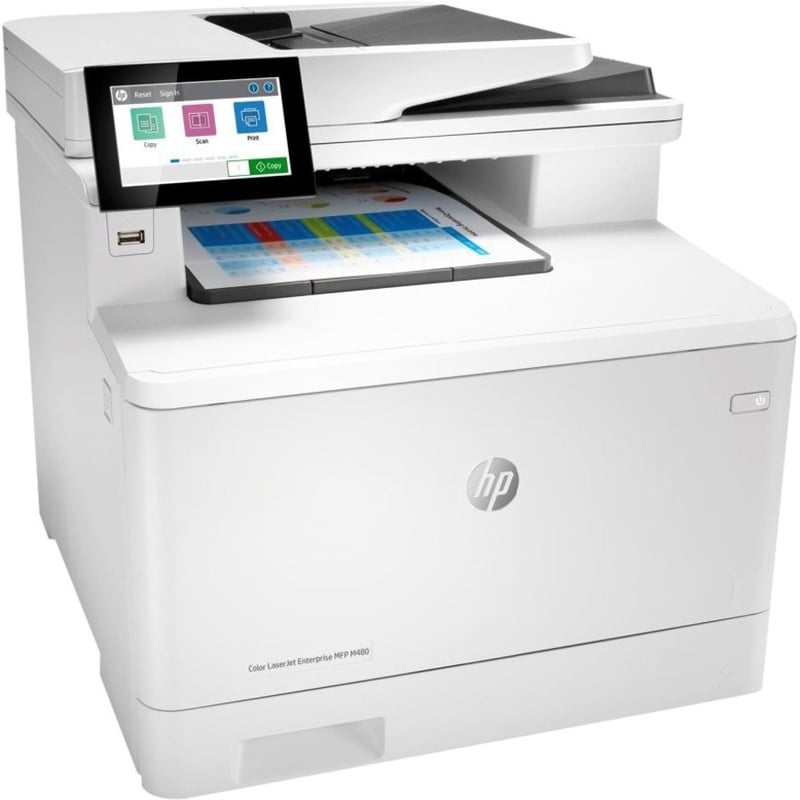 HP LaserJet M480f Laser Multifunction Printer-Color-Copier/Fax/Scanner-27 ppm Mono/27 ppm Color Print-600x600 Print-Automatic Duplex Print-55000 Pages Monthly-300 sheets Input-Color Scanner-600 Optical Scan-Color Fax-Gigabit Ether - Thumbnail 4