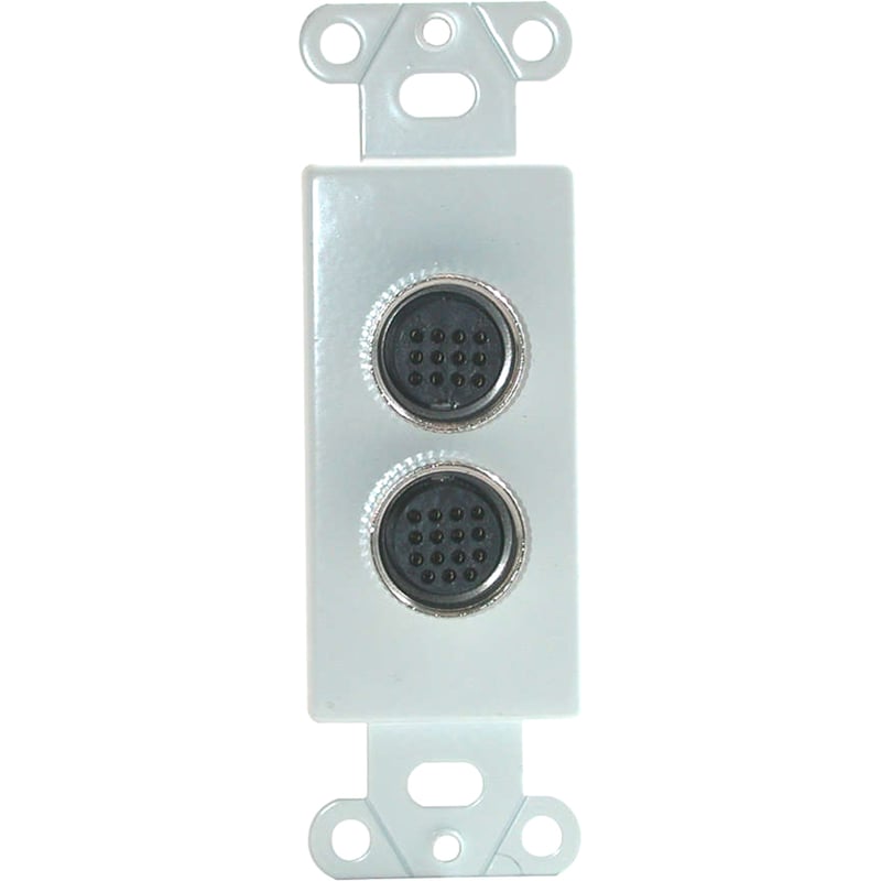 C2G RapidRun Dual Din 15 + 12 Wall Plate - White - Thumbnail 2