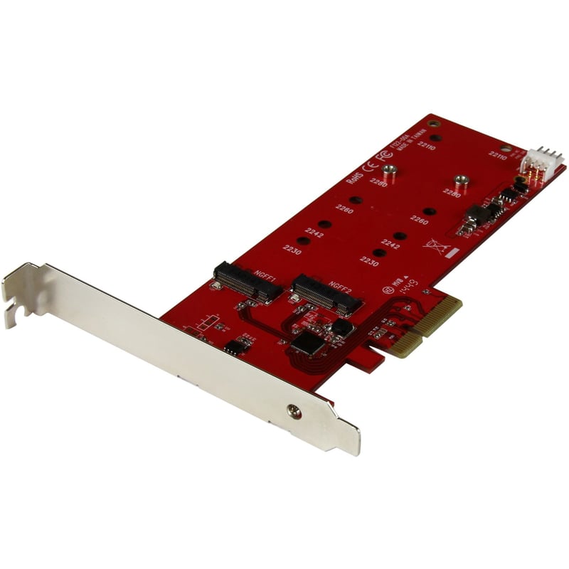 StarTech.com 2x M.2 SATA SSD Controller Card - PCIe - PCI Express M.2 SATA III Controller - NGFF Card Adapter - Thumbnail 1