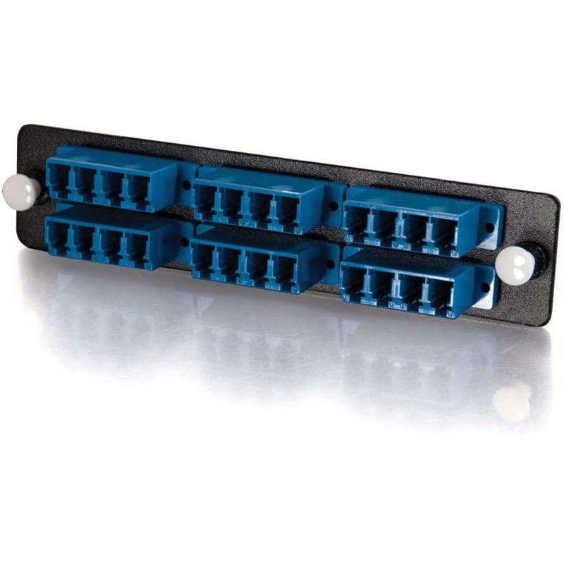 C2G Q-Series 24-Strand, LC Quad, Zirconia Insert, SM, Blue LC Adapter Panel - Thumbnail 1