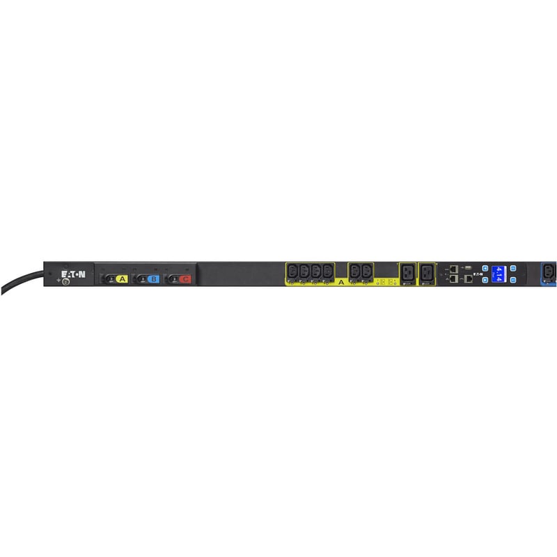 Eaton Managed rack PDU, 0U, L15-20P input, 5.76 kW max, 200-240V, 16A, 10 ft cord, Three-phase, Outlets: (18) C13 Outlet grip, (6) C19 Outlet grip - Thumbnail 2