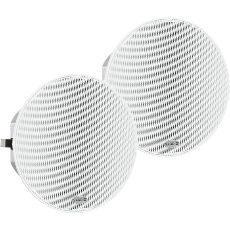 Vaddio 2-way Ceiling Mountable, Flush Mount, Wall Mountable, Recessed Mount, In-wall Speaker - 40 W RMS - White - TAA Compliant - Thumbnail 1