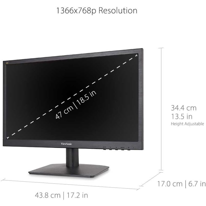 ViewSonic VA1903H 19-Inch WXGA 1366x768p 16:9 Widescreen Monitor with Enhanced View Comfort, Custom ViewModes and HDMI for Home and Office - Thumbnail 3