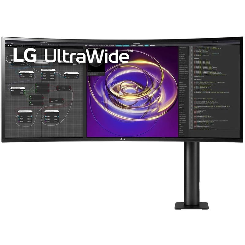 LG Ultrawide 34BP88CN-B 34" Class UW-QHD Curved Screen LCD Monitor - 21:9 - Black - Thumbnail 2