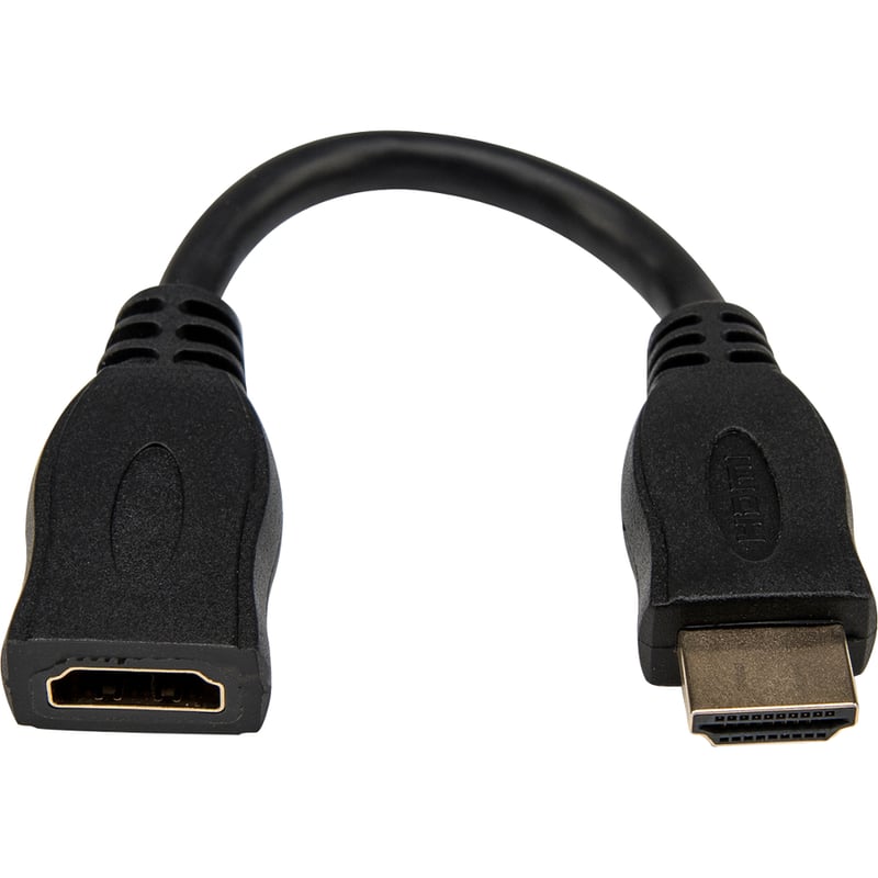 Rocstor Premium 6in High Speed HDMI Port Saver Cable M/F - Ultra HD 4k x 2k HDMI Cable - HDMI - 1 x HDMI Female - 1 x HDMI Male - Black Extension Cable - Thumbnail 2
