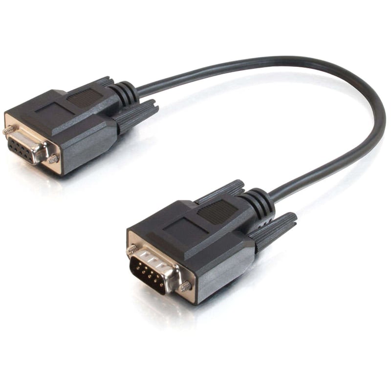 C2G 1ft DB9 M/F Extension Cable - Black - Thumbnail 2