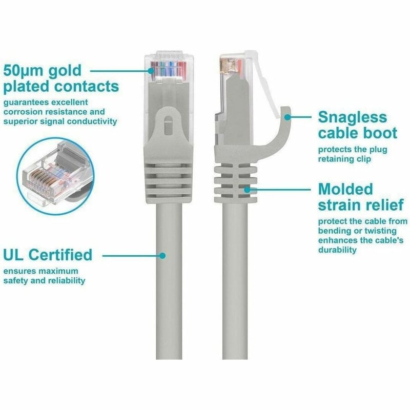 FLEXBOOT CAT6 24AWG CABLE_ 25FT GRAY - Thumbnail 3