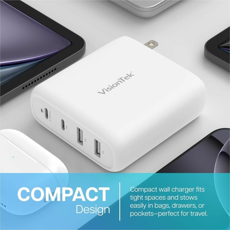 VisionTek 100W GaN II Power Adapter - 4 Port - Thumbnail 2