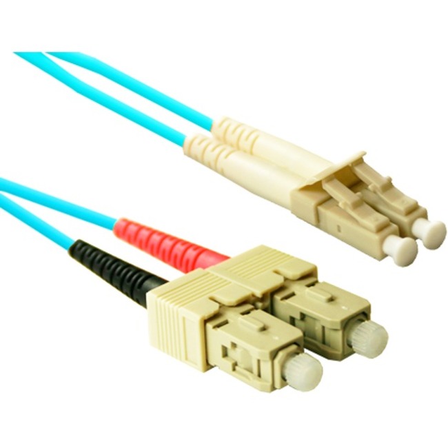 TAA Compliant ENET 3M SC/LC Duplex Multimode 50/125 10Gb OM4 or Better Aqua Fiber Patch Cable 3 meter SC-LC Individually Tested