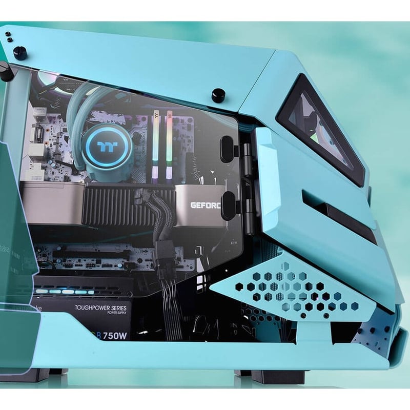 Thermaltake AH T200 Turquoise Micro Chassis - Thumbnail 3