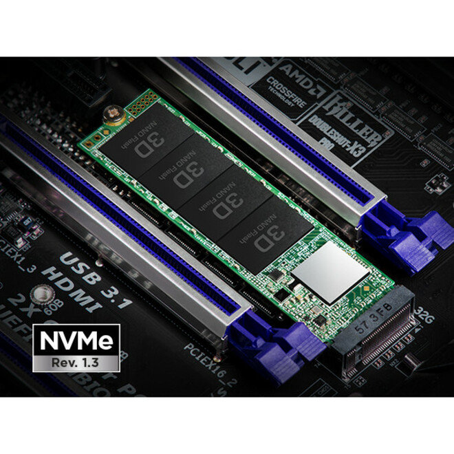 Transcend 128 GB Solid State Drive - M.2 2280 External - PCI Express (PCI Express 3.0 x4) - Thumbnail 2