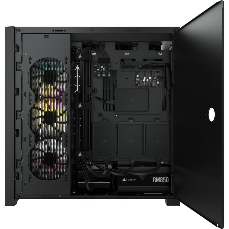 Corsair iCUE 5000X RGB Tempered Glass Mid-Tower ATX PC Smart Case - Black - Thumbnail 4