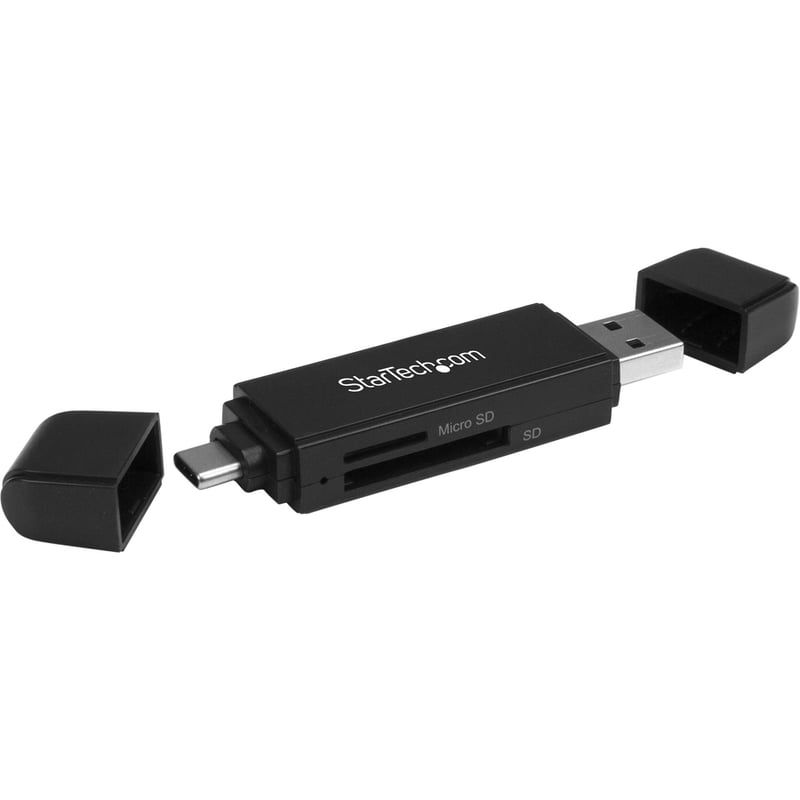 StarTech.com USB 3.0 Memory Card Reader for SD and microSD Cards - USB-C and USB-A - Portable USB SD and microSD Card Reader - Thumbnail 2