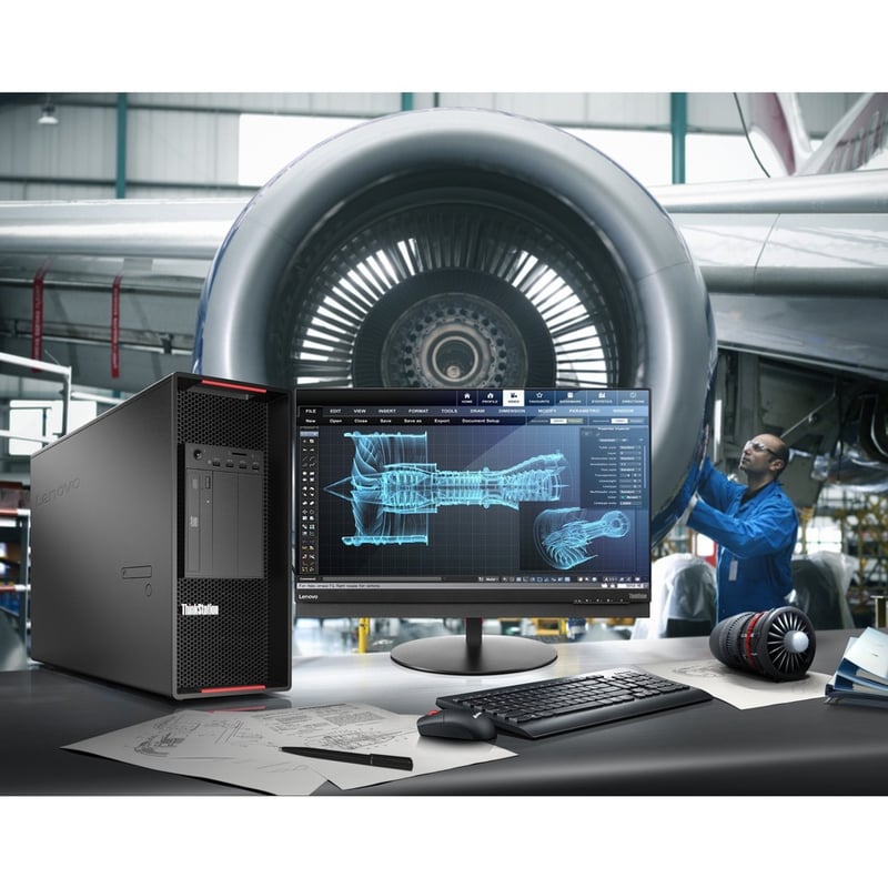 Lenovo ThinkStation P920 30BC007BUS Workstation - 2 Xeon Gold 5222 - vPro Technology - 32 GB - 1 TB SSD - Tower - Thumbnail 4