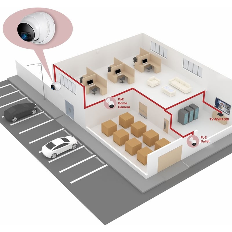 TRENDnet Indoor Outdoor 5MP H.265 PoE IR Fixed Turret Network Camera, IP66 Rated Housing, IR Night Vision up to 30m (98 ft.), Security Surveillance Camera, microSD Card Slot, White, TV-IP1515PI - Thumbnail 4