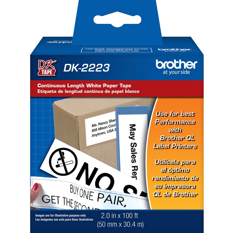 Brother DK2223 - White Continuous Length Paper Tape - Thumbnail 1