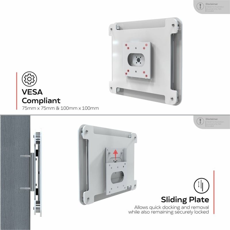 CTA Digital Acrylic Security Enclosure Wall Mount for iPad 10.2 Series, iPad Air 3, and iPad Pro 10.5 (White) - Thumbnail 4