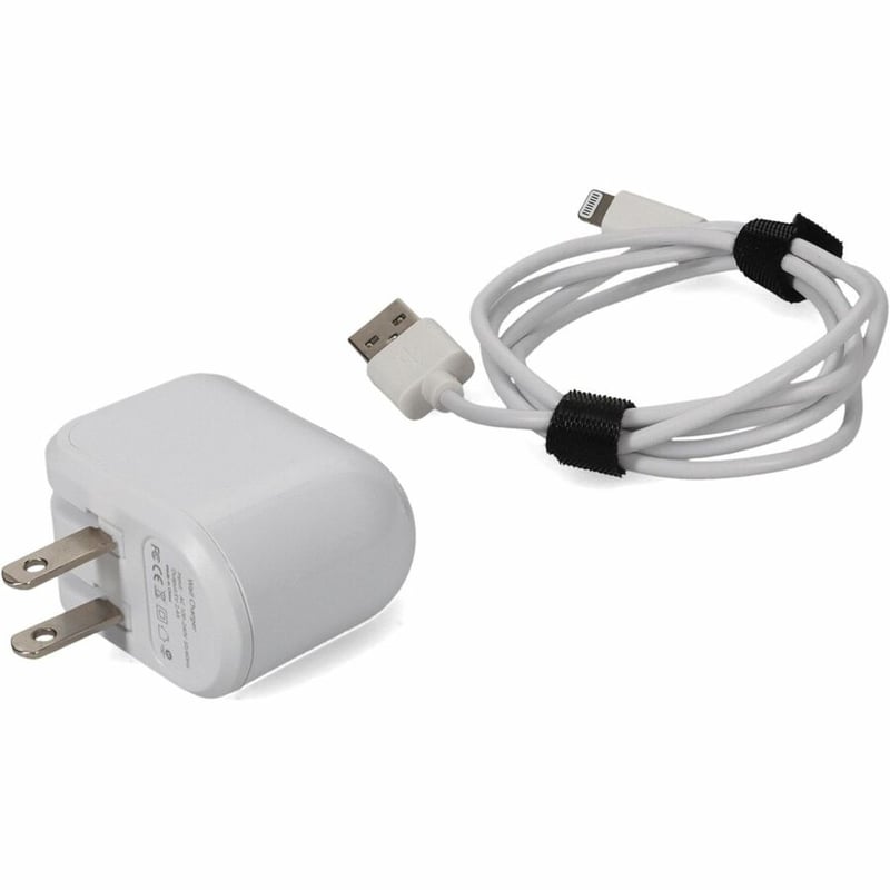 AddOn 1m USB A 2.0 Male to Lightning Male White Cable with 5V 2.4A Wall Plug - Thumbnail 3