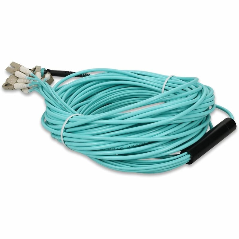 AddOn 20m MPO/UPC to 6xLC/UPC Duplex Aqua OM3 OFNR (Riser-Rated) 12-Strand Fiber Fanout Cable - Thumbnail 3