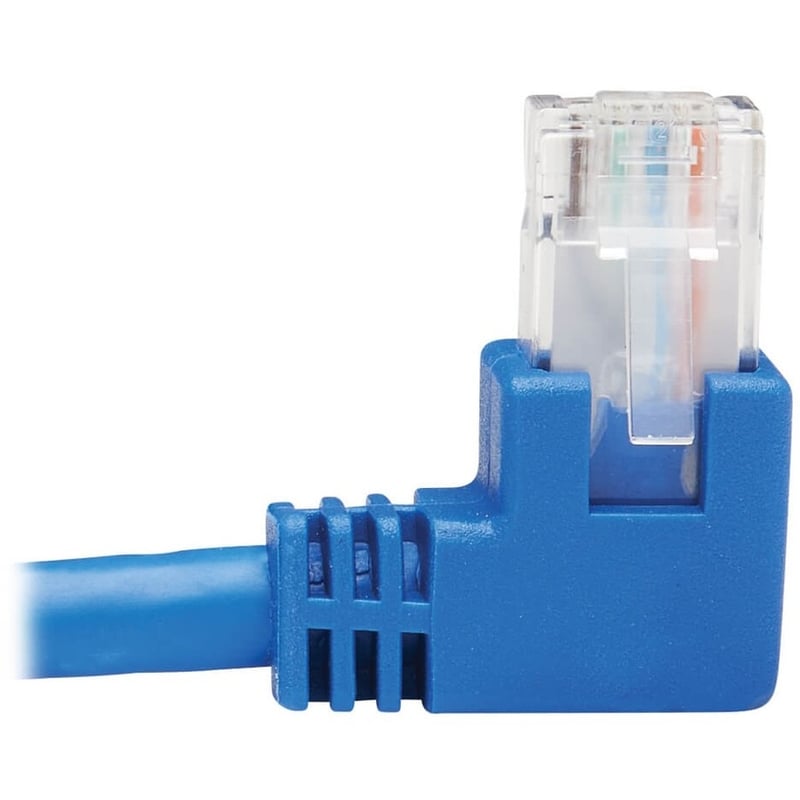 Eaton Tripp Lite Series Right-Angle Cat6 Gigabit Molded UTP Ethernet Cable (RJ45 Right-Angle M to RJ45 M), Blue, 15 ft. (4.57 m) - Thumbnail 4