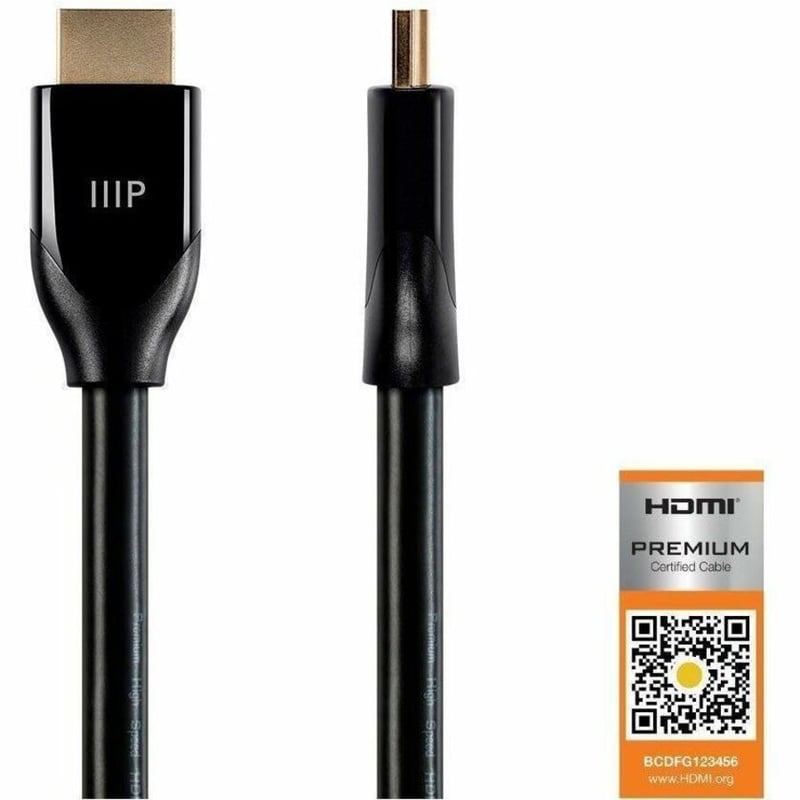 MONOPRICE CERTIFIED PREMIUM HIGH SPEED HDMI CABLE_ 4K @ 60HZ_ HDR_ 18GBPS_ 24AWG - Thumbnail 2