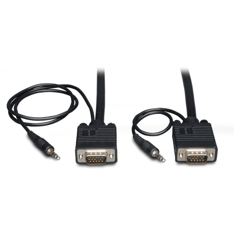 Eaton Tripp Lite Series VGA High-Resolution RGB Coaxial Cable with Audio (HD15 and 3.5mm M/M), 10 ft. (3.05 m) - Thumbnail 1