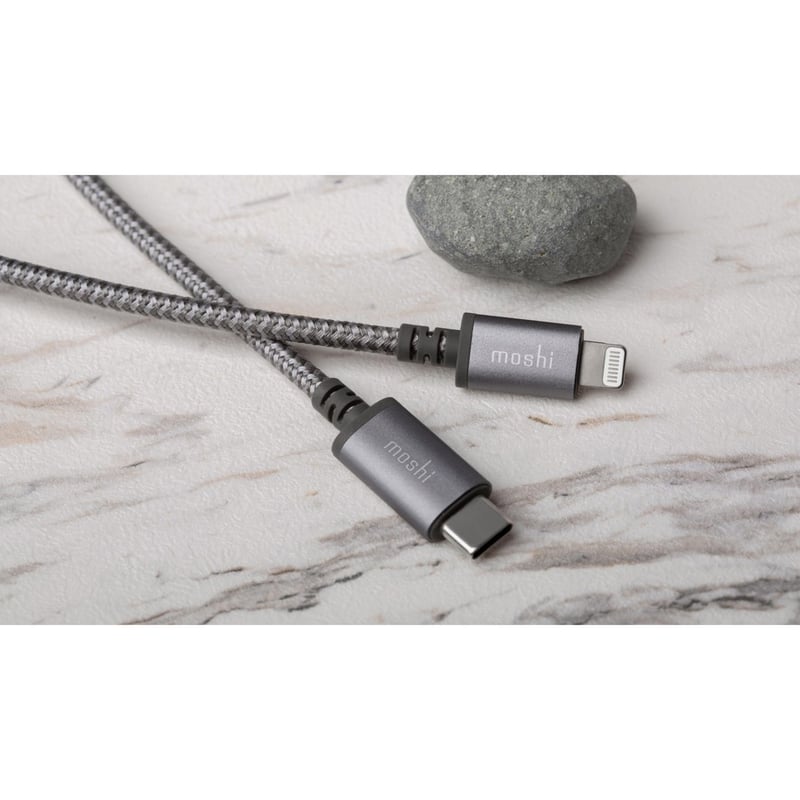 Moshi Integra USB-C to Lightning Cable 4 ft (1.2 m) Titanium Gray - Thumbnail 3
