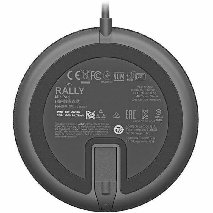 Logitech Rally Mic Pod for Rally, Rally Bar, and Rally Bar Mini, Graphite - Thumbnail 4