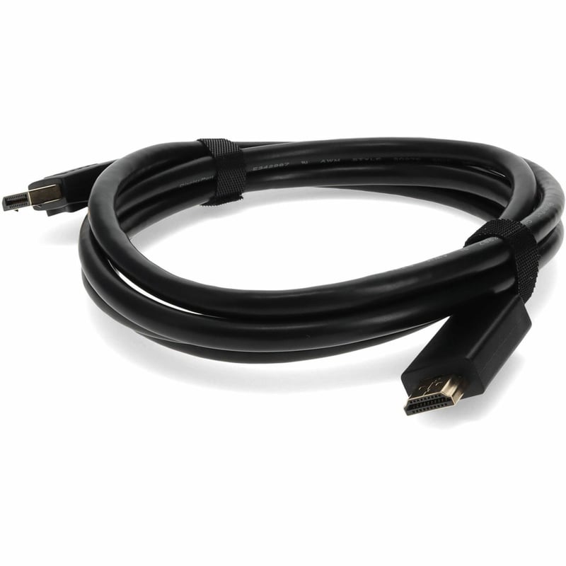 AddOn 15ft DisplayPort Male to HDMI Male Black Cable Which Requires DP++ For Resolution Up to 2560x1600 (WQXGA) - Thumbnail 1