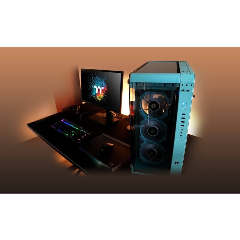 Thermaltake Core P6 Tempered Glass Turquoise Mid Tower Chassis - Thumbnail 5