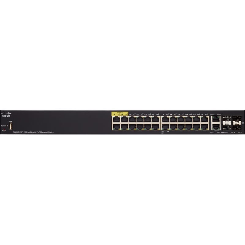 CISCO SG350-28P 28-PORTGIGABITPOEMANAGEDSWITCHREMANUFACTURED - Thumbnail 4