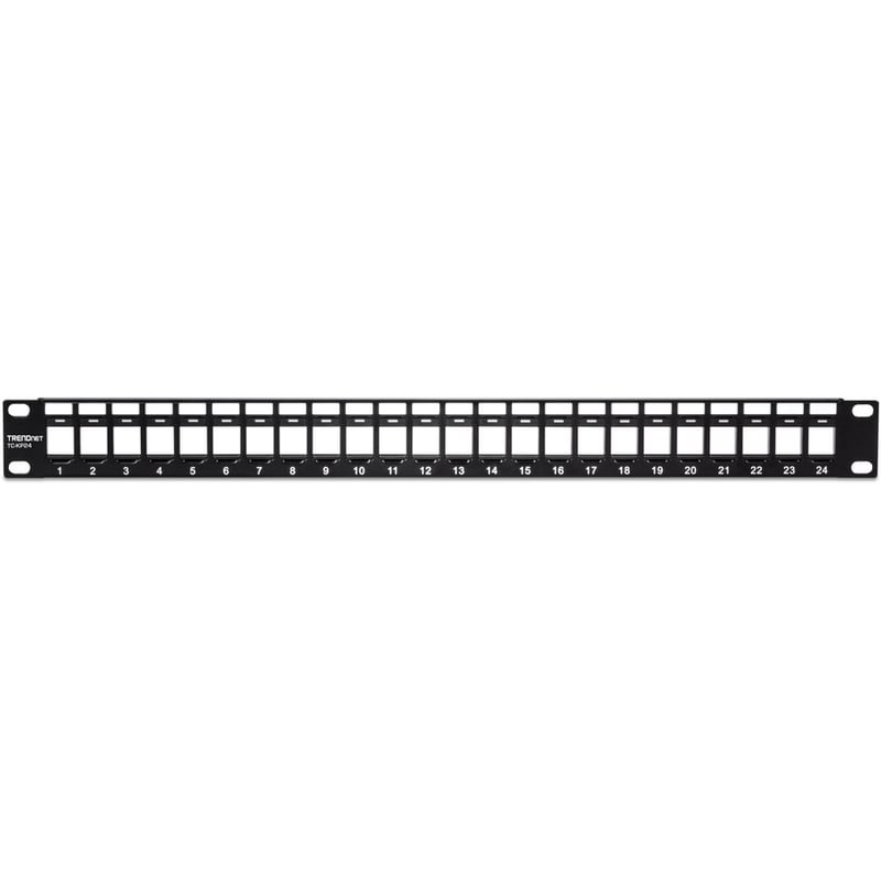 TRENDnet 24-Port Blank Keystone 1U Patch Panel, 1U 19" Metal Rackmount Housing, Recommended With TC-K25C6 & TC-K50C6 Cat6 Keystone Jacks (Sold Separately), Black, TC-KP24 - Thumbnail 5