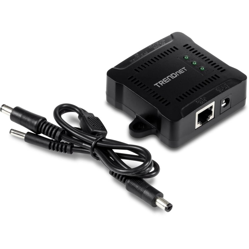 TRENDnet Gigabit PoE Splitter, 1 x Gigabit PoE Input Port, 1 x Gigabit Output Port, Up to 100m (328 ft), Supports 5V, 9V, 12V Devices, 802.3af PoE Compatible, PoE Powered, Black, TPE-104GS - Thumbnail 2