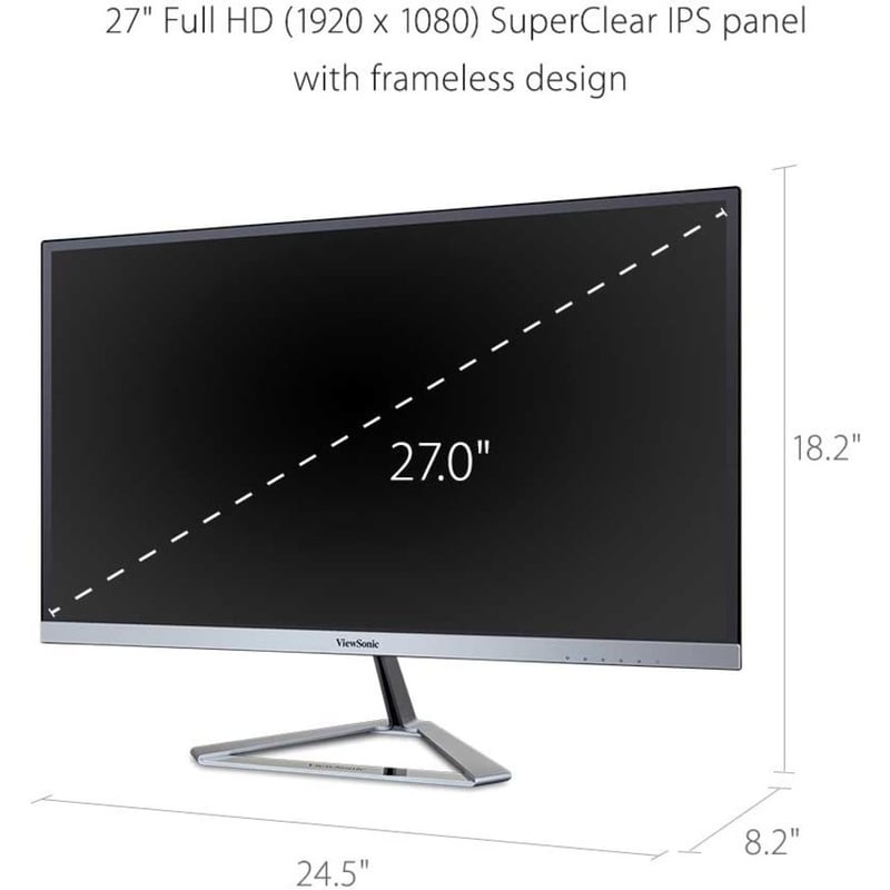 ViewSonic VX2776-SMHD 27 Inch 1080p Widescreen IPS Monitor with Ultra-Thin Bezels, HDMI and DisplayPort