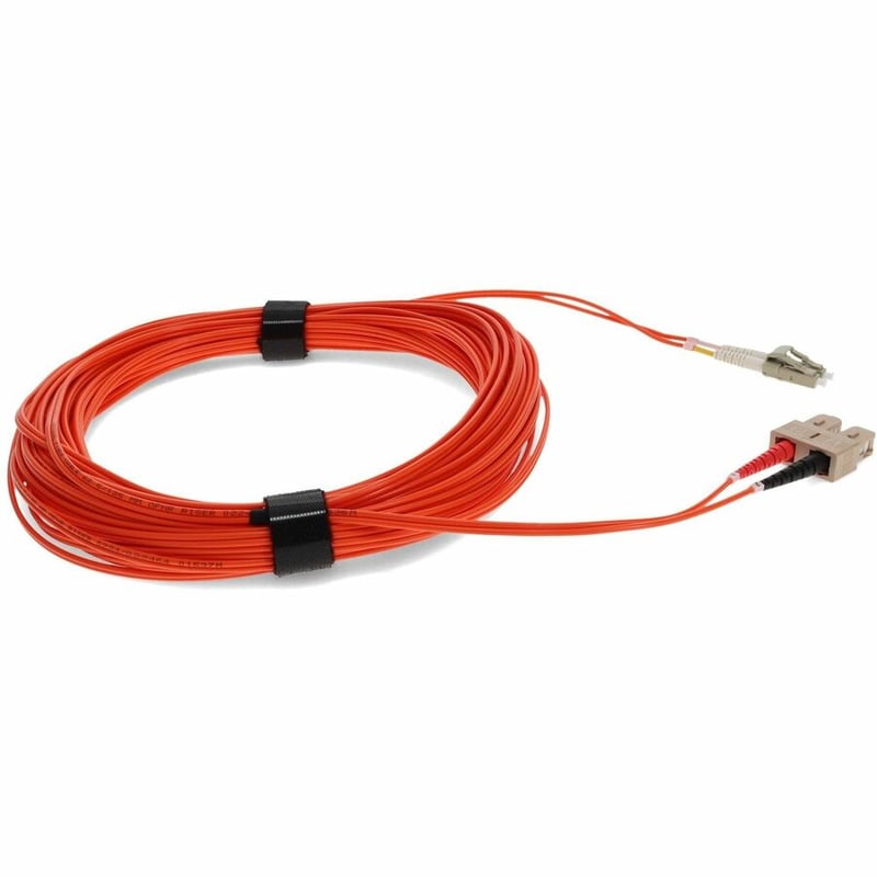 AddOn 15m HP 221691-B23 Compatible LC (Male) to SC (Male) Orange OM1 Duplex Fiber OFNR (Riser-Rated) Patch Cable - Thumbnail 2