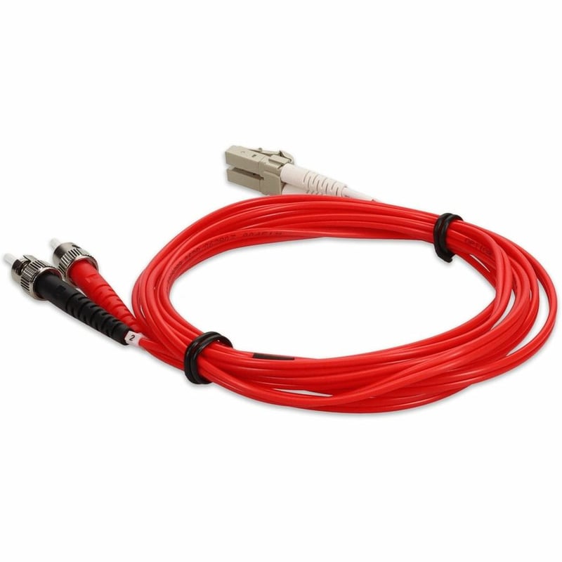 AddOn 2m ST to LC Red OM2 Duplex OFNR (Riser-Rated) Fiber Patch Cable - Thumbnail 3