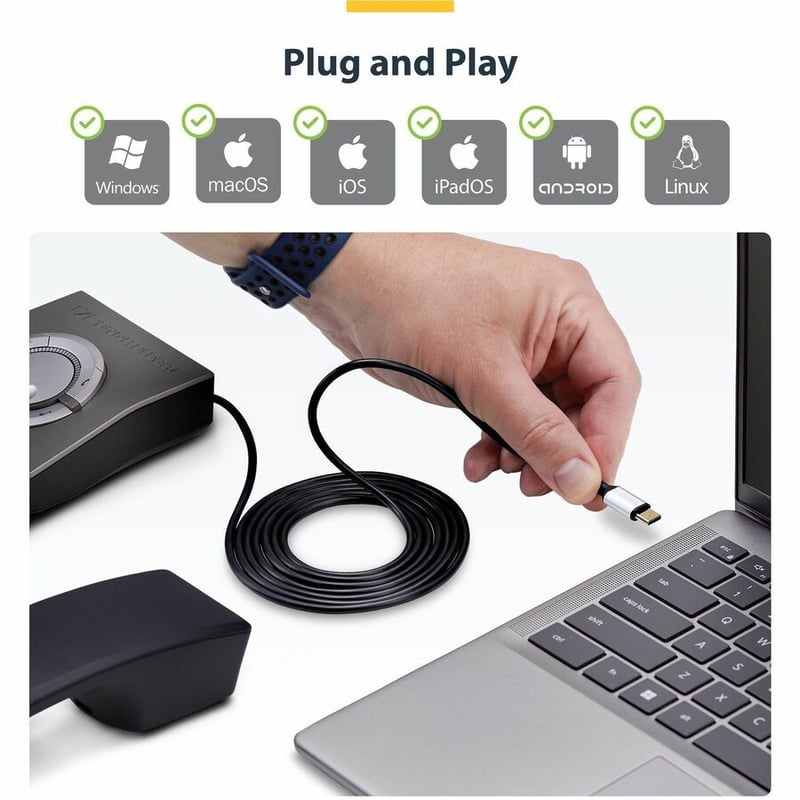 USB-C TO RJ9 ADAPTER/DONGLE - FOR OFFICE PHONE HANDSET/HEADSET - Thumbnail 4